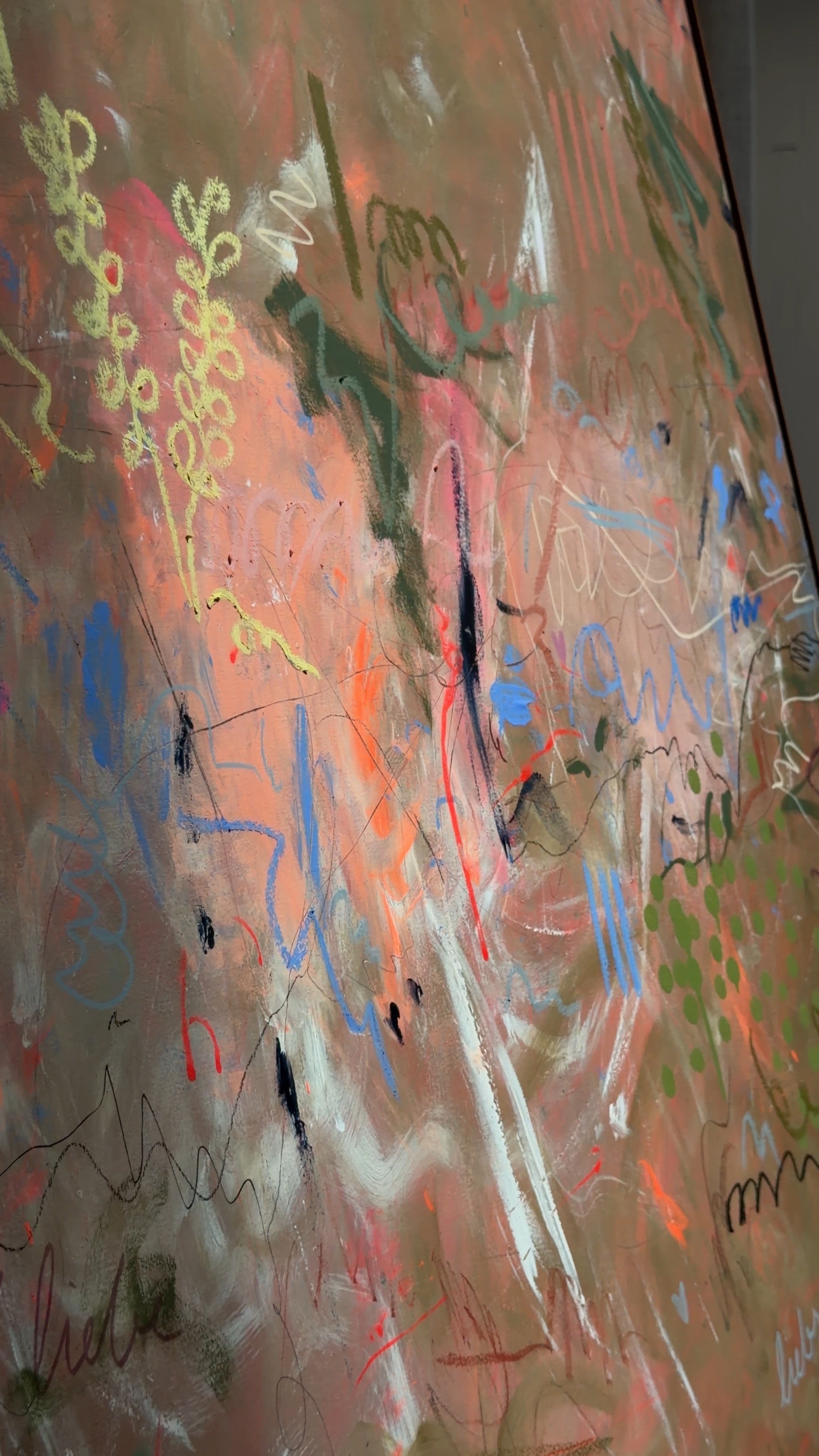 Abstraktes Original-Gemälde "luft und liebe" in weichen, offenen Farbtönen